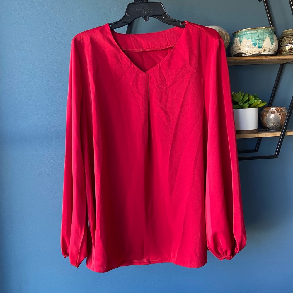 Kara and Kate Red Blouse- Boutique Size XL